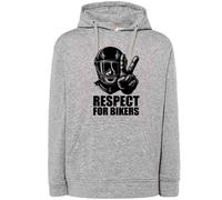 FELPA grigia Respect for the bikers motociclista con cappuccio o girocollo moto