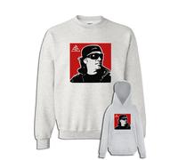 Felpa grigia VASCO rossi blasco musica rock con e senza cappuccio nera regalo