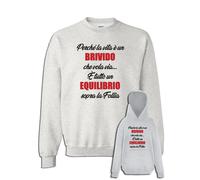 Felpa grigia VASCO rossi perchè la vita è un brivido con senza cappuccio VIVERE