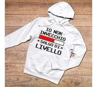 FELPA HOODIE MODA UNISEX SORRISO REGALO FESTA COMPLEANNO SCHERZO ETA' ANNI PILA