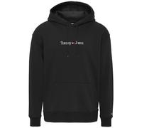 Felpa Hoodie Tommy Jeans Felpa Linear Hood Cotone Nero