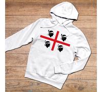 FELPA HOODIE UNISEX BANDIERA SARDA SARDEGNA REGALO 4 MORI IDEA REGALO ISOLA MARE