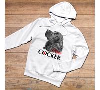 FELPA HOODIE UNISEX CANE COCKER SPANIEL DOG LOVE AMORE REGALO IDEA PELO ZAMPA