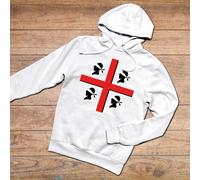FELPA HOODIE UNISEX UOMO BANDIERA SARDA INDIPENDENTISTI MORI SARDEGNA ISOLA MARE