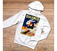 FELPA HOODIE VINTAGE DOLOMITI BELLUNO CORTINA D'AMPEZZO SCI NEVE TOP
