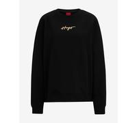Felpa HUGO Signature Crew nero dorato donna - L