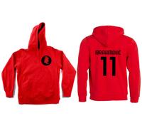 Felpa IBRA milan con cappuccio rossa unisex zlatan ibrahimovic numero 11 calcio
