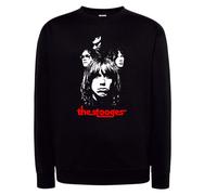 Felpa Iggy Pop the Stooges Punk rock Nera Girocollo o Cappuccio Musica Band