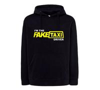 Felpa i'm the fake taxi driver nera con cappuccio o girocollo regalo simpatico