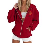 Felpa Imbottita Donna Rosso Merinos Pesante Caldo Orsetto Rosse Outfit Semplice Bimbo Essentials Particolare Disegni Sport università Ye Sciallato Dentro Caldissimi Effetto