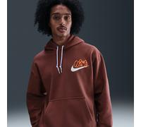 Felpa in fleece con cappuccio Nike Solo Swoosh - Uomo - Marrone L