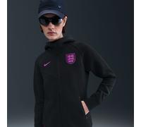 Felpa in fleece Nike Football con cappuccio e zip a tutta lunghezza Inghilterra Tech Windrunner - Donna - Nero XS (IT 36-38)