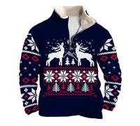 Felpa in pile con cerniera a un quarto da uomo, elegante pullover senza caldo e accogliente, perfetta come abbigliamento casual, da indossare sopra l'altro e per le vacanze