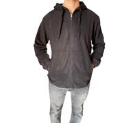 Felpa in pile da uomo con zip e cappuccio invernale tinta unita micro pile M XXL