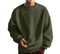 Felpa in pile oversize da uomo pullover maglione termico girocollo maglione invernale caldo abbigliamento casual morbido al tatto abbigliamento da casa morbida e confortevole pullover felpa senza