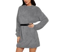 Felpa in pile soffice da donna 2025 con scollo rotondo, alla moda, casual, taglie forti, a una linea, per allenamento all'aperto, maglietta termica, regali di Natale, GY2., L