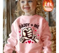 Felpa in pile spessa da WY6274 con e di lettere "Papà e io" e "Famiglia", per l' e l'inverno