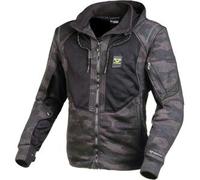 Macna Breeze Camo Felpa con cappuccio con zip del motociclo, nero-multicolore, taglia L