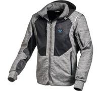Macna Breeze Felpa con cappuccio e zip da moto, nero-grigio, taglia XL per maschi
