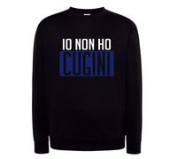 Felpa INTERISTA Nera con cappuccio o girocollo Io non ho Cugini derby di milano