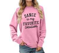 Felpa invernale 2026 Just A Girl Who To Dance, pullover da donna casual a girocollo divertente per amanti della danza, rosa, XXL