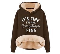 Felpa invernale con cappuccio, con coulisse, oversize, design a spalla, da uomo, in velluto Sherpa, 420 g, Streetwear Heavyweight Felpa Urban Wear, Stile/V04 Marrone, XXL