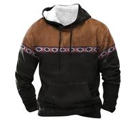 Felpa invernale da uomo con cappuccio, oversize, con stampa 3D, giacca sportiva per le mezze stagioni, con coulisse, camicia termica casual, a maniche lunghe, maglione invernale alla moda, Nero , 3XL