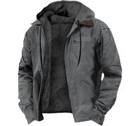 Felpa invernale termica da uomo con zip e fodera in pile spesso, pesante, antivento, Gary, 5XL