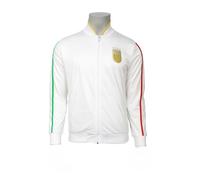 FELPA ITALIA CON ZIP originale BIANCA 100% Cotone DONNA UOMO logo FIGC