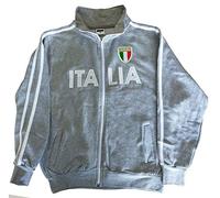 Felpa ITALIA uomo extra extra large con zip lunga,con la scritta Italia e lo scudetto ricamati,cotone 75%,poliestere 25%,con tasche laterali,280 gr/m2,disponibile in due colori,dalla S alla XXL
