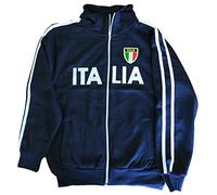 Felpa ITALIA uomo extra large con zip lunga,con la scritta Italia e lo scudetto ricamati,cotone 75%,poliestere 25%,con tasche laterali,280 gr/m2,disponibile in due colori,dalla S alla XXL.