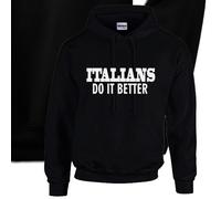 Felpa Italians Do It Better Nera Cappuccio o Girocollo stile Madonna Felpata