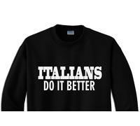 Felpa Italians Do It Better Nera Cappuccio o Girocollo stile Madonna Felpata