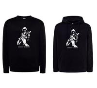 Felpa Jhonny Ramone Chitarrista ramones Punk rock Girocollo o con Cappuccio Nera