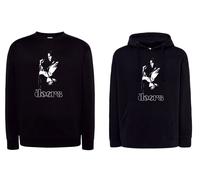 Felpa JIM MORRISON Doors band rock blues nera girocollo e con cappuccio unisex