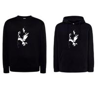 Felpa JIM MORRISON Doors band rock nera girocollo e con cappuccio unisex