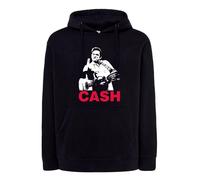 Felpa Johnny Cash Nera con Cappuccio o Girocollo rock 'n roll country cantante