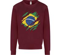 Felpa Jumper Bambini Bandiera Del Brasile Calcio Giorno Brasiliano