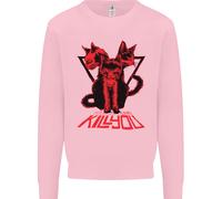 Felpa Jumper Demoniaca Con Gatti Halloween Horror Streghe Demoni Uomo