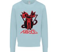 Felpa Jumper Demoniaca Con Gatti Halloween Horror Streghe Demoni Uomo