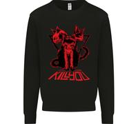 Felpa Jumper Demoniaca Con Gatti Halloween Horror Streghe Demoni Uomo
