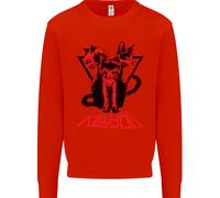 Felpa Jumper Demoniaca Con Gatti Halloween Horror Streghe Demoni Uomo