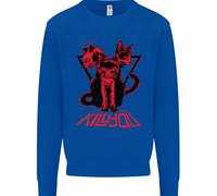 Felpa Jumper Demoniaca Con Gatti Halloween Horror Streghe Demoni Uomo