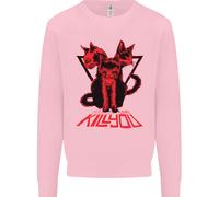 Felpa Jumper Demoniaca Con Gatti Halloween Horror Streghe Demoni Uomo
