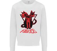 Felpa Jumper Demoniaca Con Gatti Halloween Horror Streghe Demoni Uomo