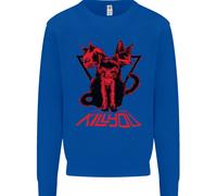Felpa Jumper Demoniaca Con Gatti Halloween Horror Streghe Demoni Uomo