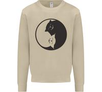 Felpa Jumper Divertente Per Amanti Dei Gatti Yin Yang Uomo
