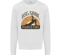 Felpa Jumper Divertente Per Bambini Yoga Rise And Shine Pilates Time