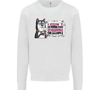 Felpa Jumper Husky Alaskan Non Mi Piacciono Le Persone Al Mattino Per Bambini
