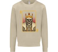 Felpa Jumper King Playing Card Gothic Skull Poker Uomo
